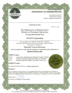 Wisconsin SDVOSB Certified